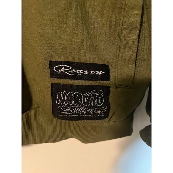 Reason Hoodie L Olive Green Naruto Shippuden Anime Cosplay Streetwear 2007 - Picture 3 of 6